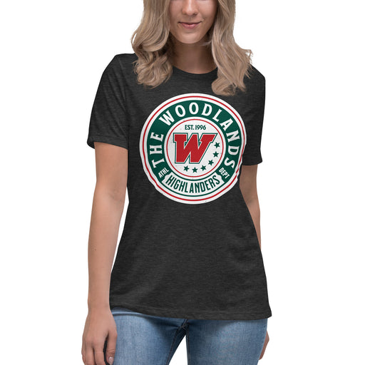 The Woodlands High School Highlanders Dark Grey Heather Women's T-shirt 219