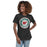 Woman wearing The Woodlands High School Highlanders Dark Grey Heather Women's T-shirt 219