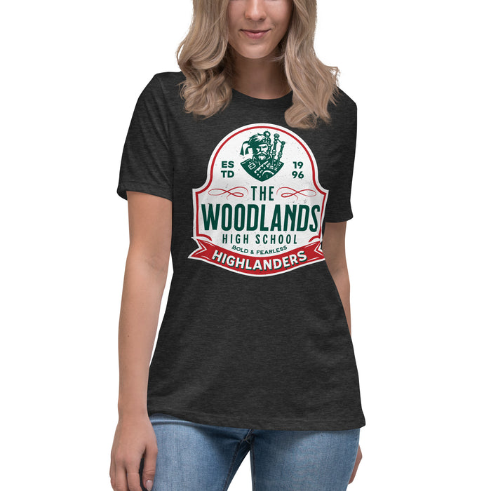 The Woodlands High School Highlanders Dark Grey Heather Women's T-shirt 218