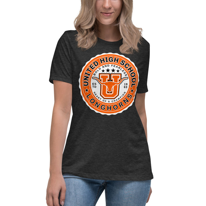 United High School Longhorns Women's Dark Grey T-shirt 216