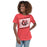 Woman wearing Tomball High School Cougars Women's Red Heather T-shirt 223