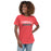 Woman wearing Tomball High School Cougars Women's Red Heather T-shirt 021 