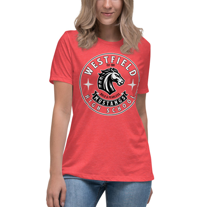 Westfield High School Mustangs Women's Heather Red T-shirt 215