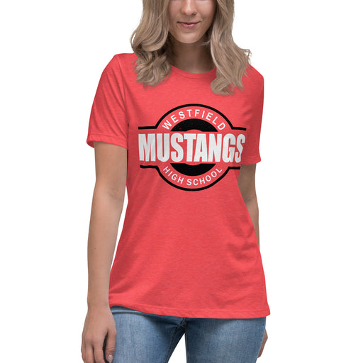 Westfield High School Mustangs Women's Heather Red T-shirt 011