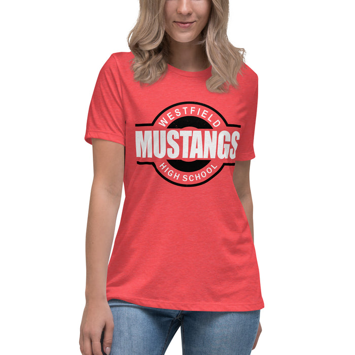 Westfield High School Mustangs Women's Heather Red T-shirt 011