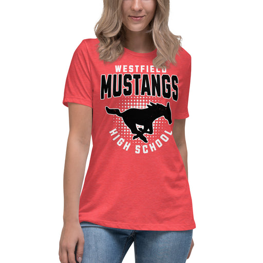 Westfield High School Mustangs Women's Heather Red T-shirt 203