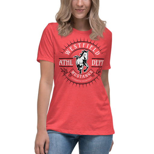 Westfield High School Mustangs Women's Heather Red T-shirt 201