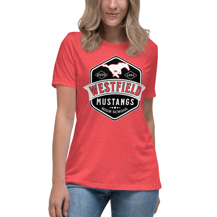 Westfield High School Mustangs Women's Heather Red T-shirt 209