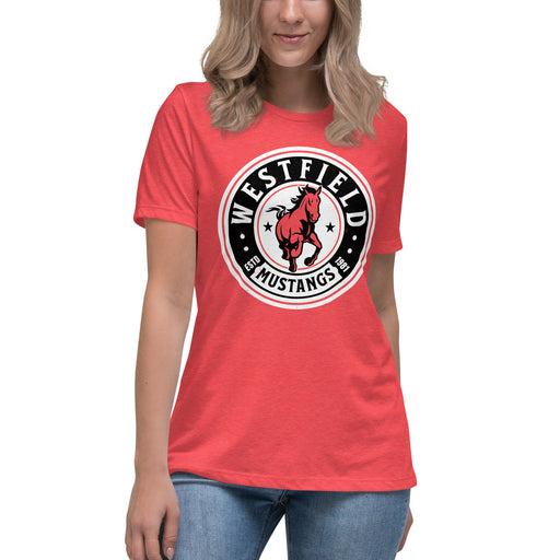 Westfield High School Mustangs Women's Heather Red T-shirt 220