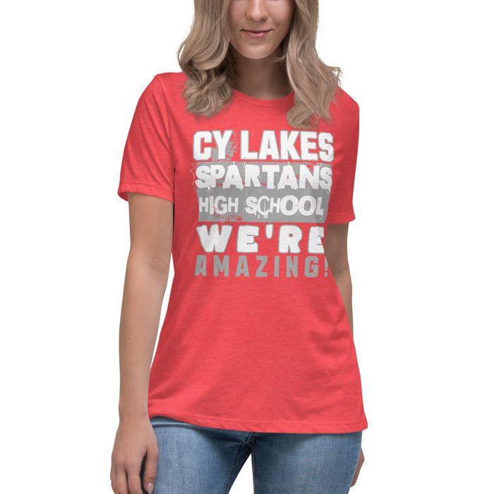 Cypress Lakes High School Spartans Heather Red Women's T-shirt 231