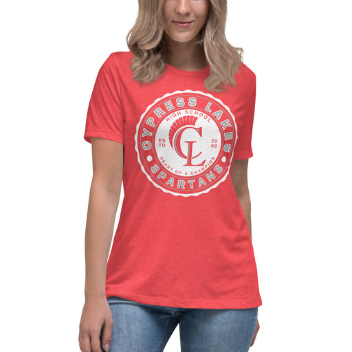 Cypress Lakes High School Spartans Heather Red Women's T-shirt 216