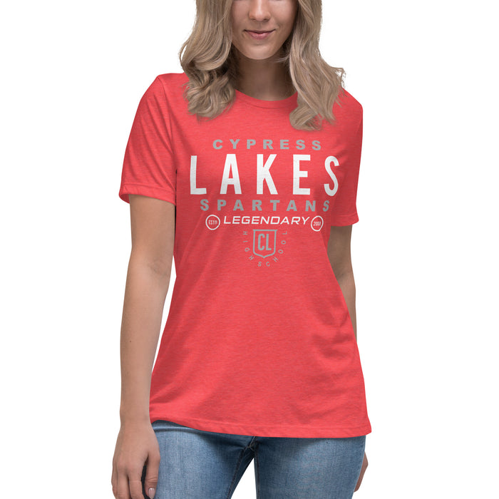Cypress Lakes High School Spartans Heather Red Women's T-shirt 003