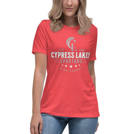 Cypress Lakes High School Spartans Heather Red Women's T-shirt 217