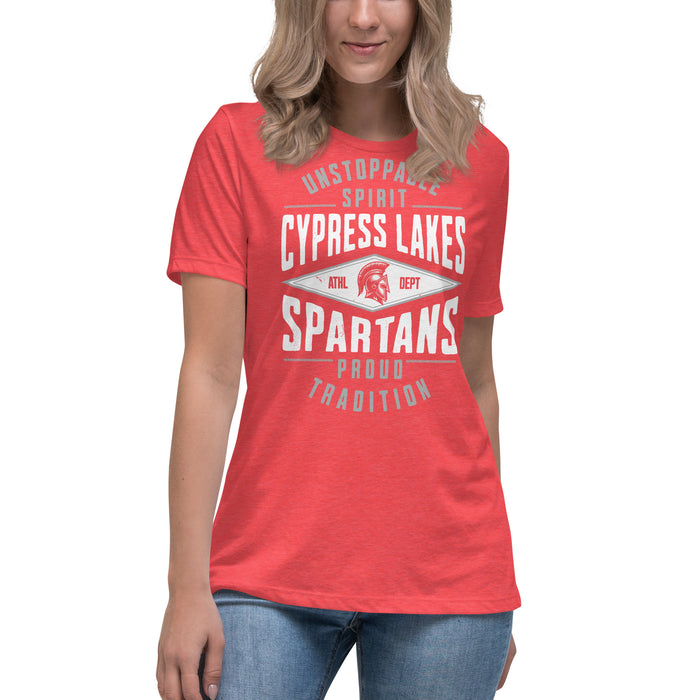 Cypress Lakes High School Spartans Heather Red Women's T-shirt 210