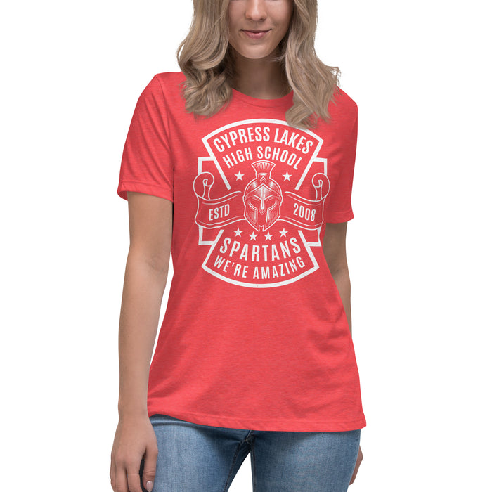 Cypress Lakes High School Spartans Heather Red Women's T-shirt 207