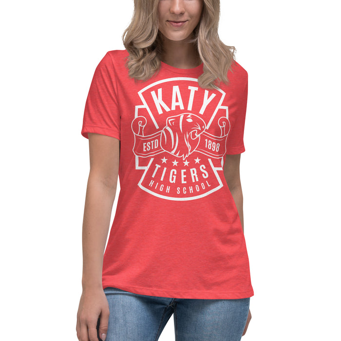Student wearing Katy High School Tigers Women's Relaxed Fit T-shirt 207
