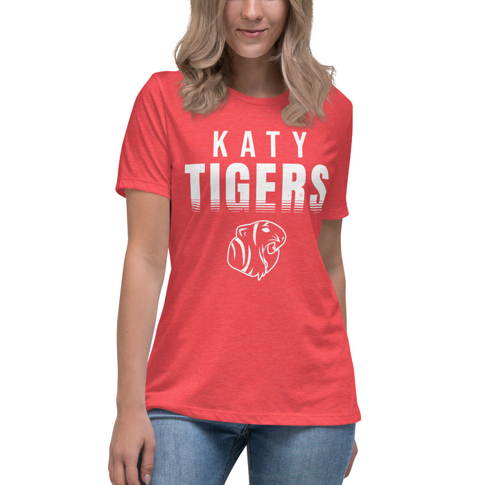 Student wearing Katy High School Tigers Women's Relaxed Fit T-shirt 024