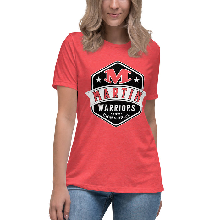 Student wearing Martin High School Warriors Women's Relaxed Fit T-shirt 209