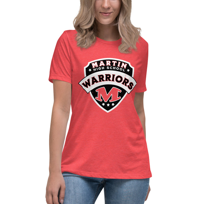 Student wearing Martin High School Warriors Women's Relaxed Fit T-shirt 221
