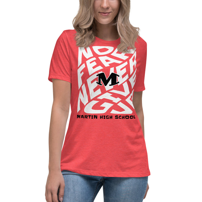 Student wearing Martin High School Warriors Women's Relaxed Fit T-shirt 236