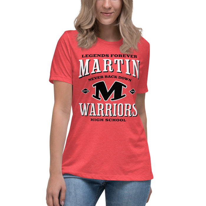 Student wearing Martin High School Warriors Women's Relaxed Fit T-shirt 230