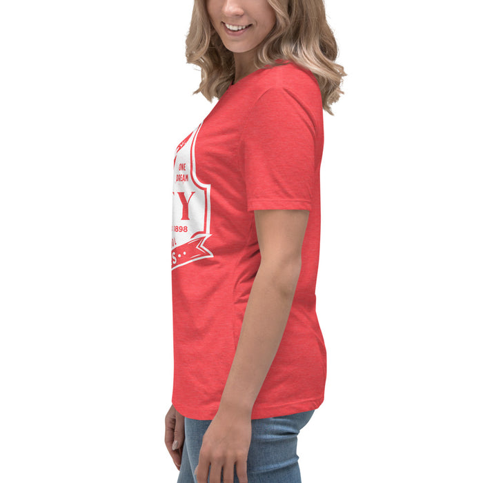 Side view of Katy High School Tigers Women's Relaxed Fit T-shirt 219
