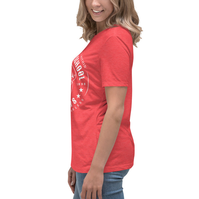 Side view of Katy High School Tigers Women's Relaxed Fit T-shirt 214