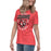 Side view of Tomball High School Cougars Women's Red Heather T-shirt 204