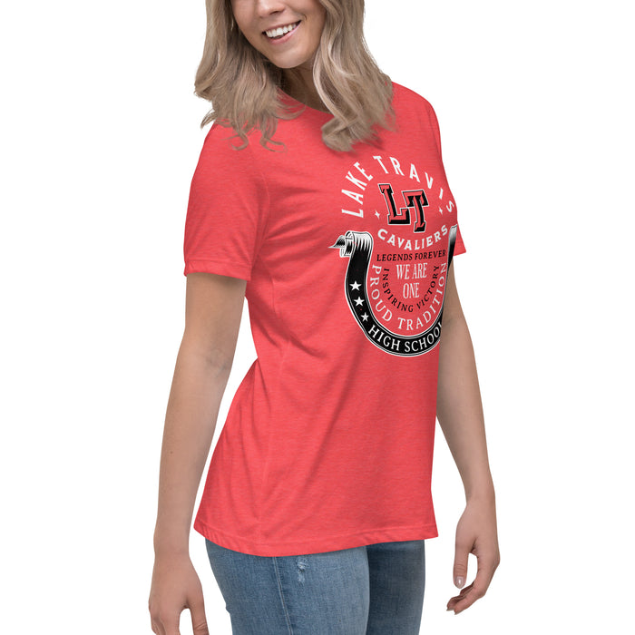 Side view of Lake Travis High School Cavaliers Women's Relaxed Fit T-shirt 229
