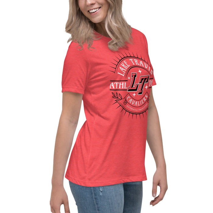 Side view of Lake Travis High School Cavaliers Women's Relaxed Fit T-shirt 201