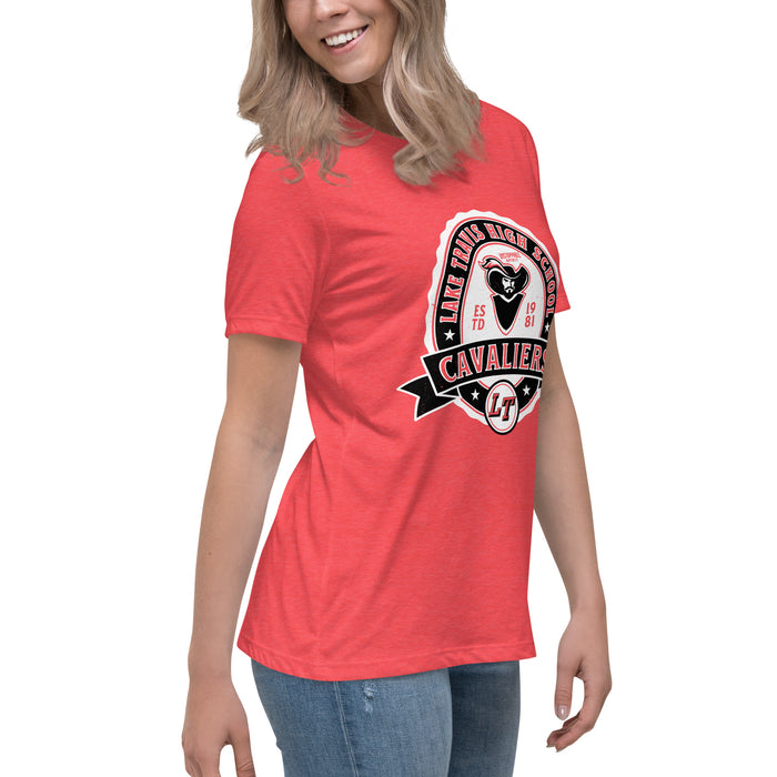 Side view of Lake Travis High School Cavaliers Women's Relaxed Fit T-shirt 212