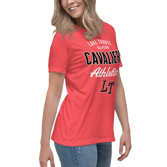 Side view of Lake Travis High School Cavaliers Women's Relaxed Fit T-shirt 034
