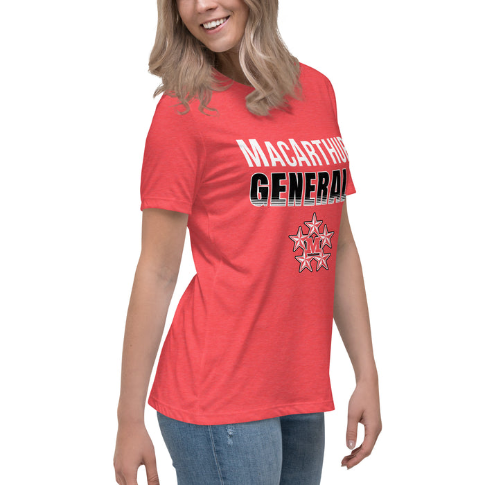 Side view of MacArthur High School Generals Women's Relaxed Fit T-shirt 024