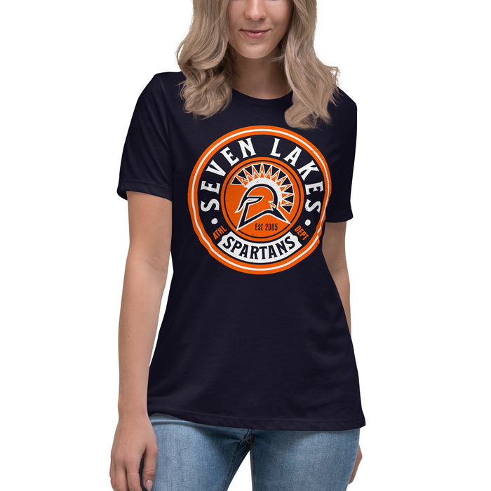 Seven Lakes High School Spartans Navy Women's T-shirt 220