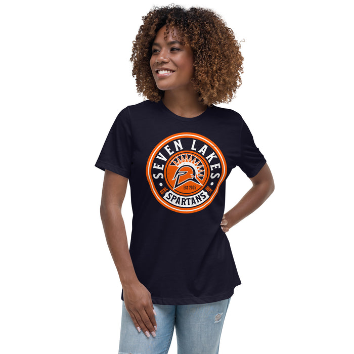 Ladies Seven Lakes High School Spartans Navy Women's T-shirt 220