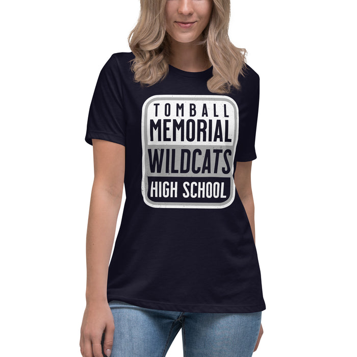 Tomball Memorial High School Wildcats Women's Navy Blue T-shirt 001