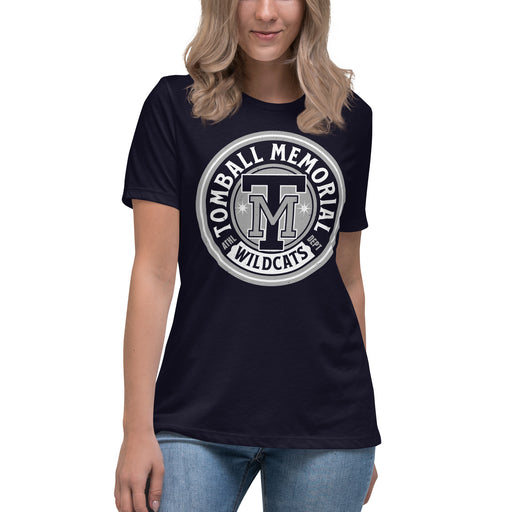 Tomball Memorial High School Wildcats Women's Navy Blue T-shirt 220