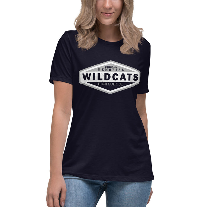 Tomball Memorial High School Wildcats Women's Navy Blue T-shirt 009