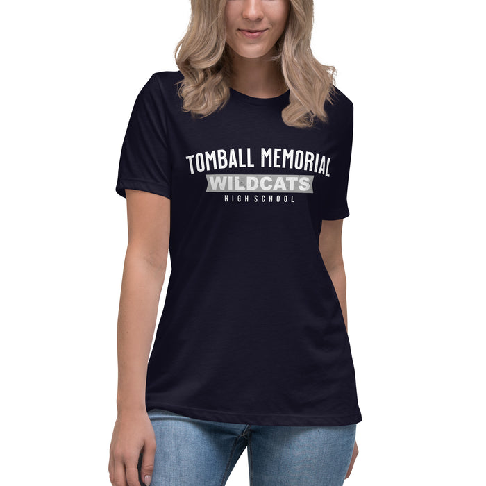 Tomball Memorial High School Wildcats Women's Navy Blue T-shirt 021