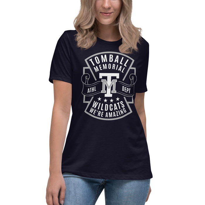 Tomball Memorial High School Wildcats Women's Navy Blue T-shirt 207