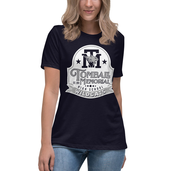 Tomball Memorial High School Wildcats Women's Navy Blue T-shirt 219