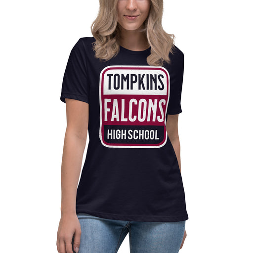 Tompkins High School Falcons Women's Navy Blue T-shirt 031