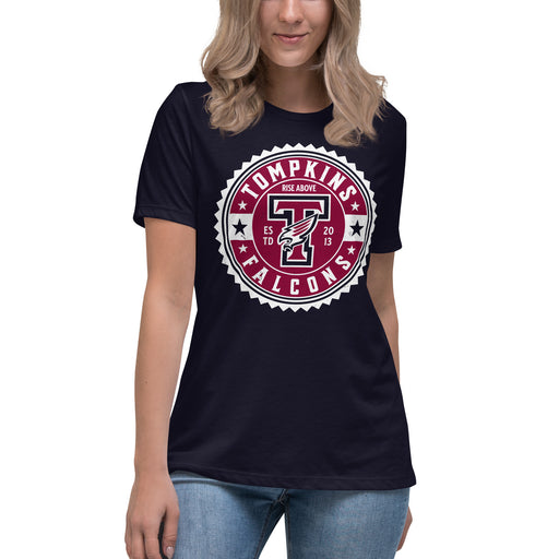 Tompkins High School Falcons Women's Navy Blue T-shirt 203