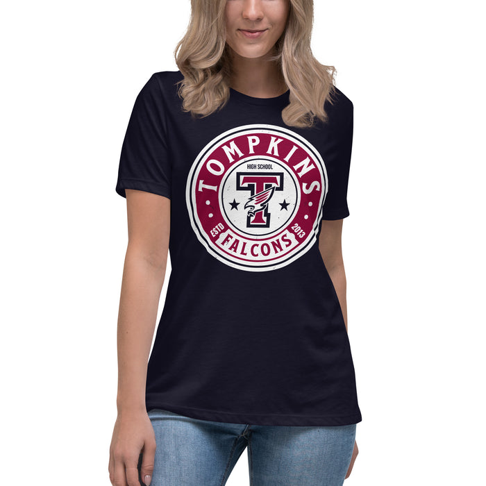 Tompkins High School Falcons Women's Navy Blue T-shirt 220