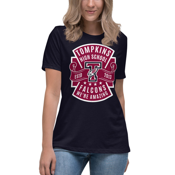 Tompkins High School Falcons Women's Navy Blue T-shirt 207