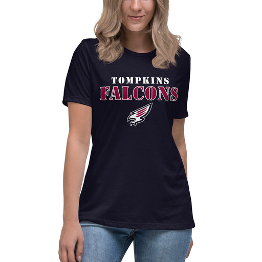 Tompkins High School Falcons Women's Navy Blue T-shirt 222