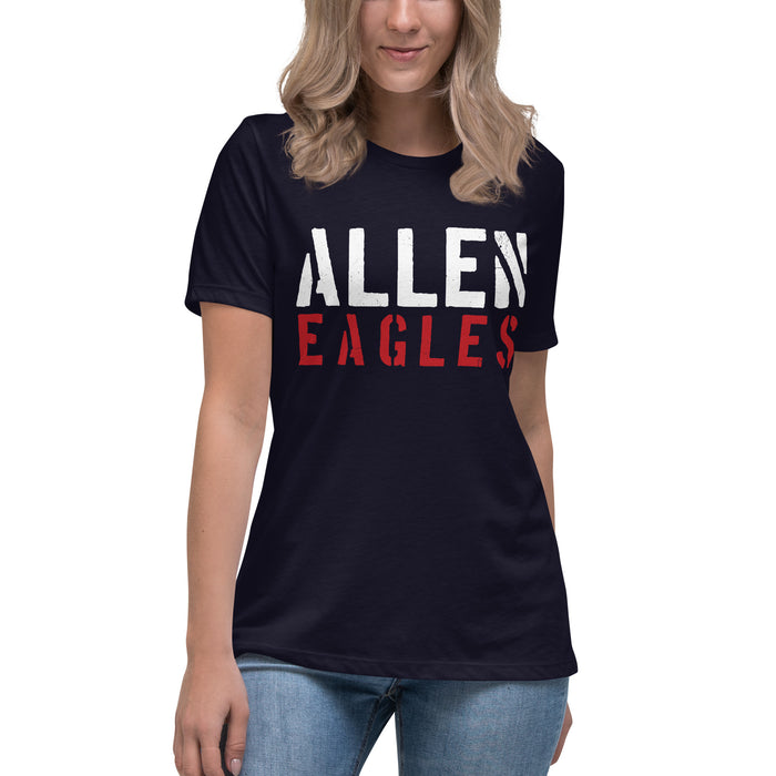 Allen High School Eagles Women's Navy Blue T-shirt 017