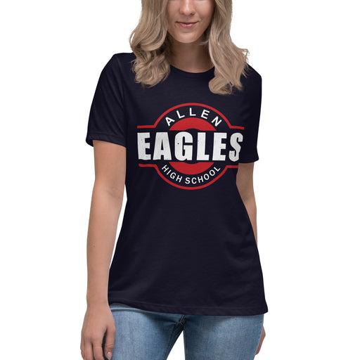 Allen High School Eagles Women's Navy Blue T-shirt 011