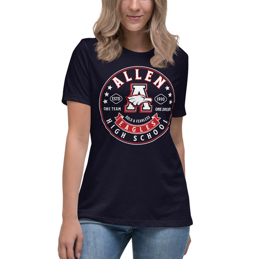 Allen High School Eagles Women's Navy Blue T-shirt 220