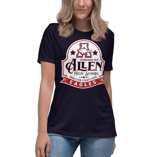 Allen High School Eagles Women's Navy Blue T-shirt 215